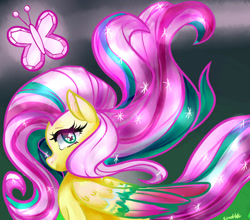 Size: 2500x2200 | Tagged: safe, artist:eateroflife, fluttershy, g4, female, high res, rainbow power, solo