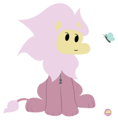 Size: 4025x4125 | Tagged: safe, artist:liracrown, fluttershy, butterfly, pegasus, pony, g4, absurd resolution, animal costume, clothes, cosplay, costume, crossover, female, lion (steven universe), lion costume, mare, minimalist, solo, steven universe