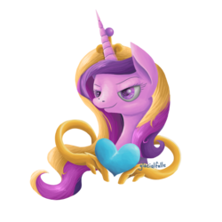 Size: 900x900 | Tagged: safe, artist:glacialfalls, princess cadance, alicorn, pony, g4, bust, colored pupils, female, mare, portrait, solo