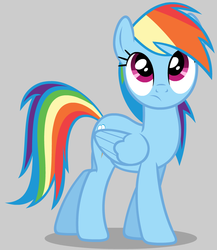 Size: 782x899 | Tagged: safe, artist:themightyshizam, rainbow dash, pegasus, pony, g4, female, frown, gray background, looking at something, looking up, mare, simple background, solo, vector