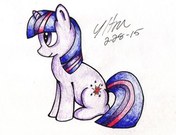 Size: 1910x1470 | Tagged: safe, artist:ultrasonic, twilight sparkle, g4, female, solo, traditional art