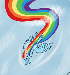 Size: 1500x1600 | Tagged: safe, artist:novaspark, rainbow dash, pony, g4, female, flying, rainbow trail, solo, underhoof