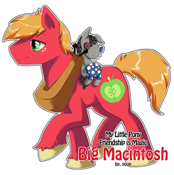 Size: 600x603 | Tagged: safe, artist:yoonny92, big macintosh, smarty pants, earth pony, pony, g4, male, solo, stallion