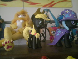 Size: 4000x3000 | Tagged: safe, artist:white mist, applejack, g4, black repaint, female, figure, funko, mystery minis, solo, toy