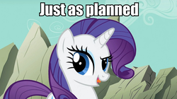 Size: 960x539 | Tagged: safe, screencap, rarity, g4, female, image macro, just as planned, meme, solo