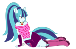 Size: 4476x2900 | Tagged: safe, artist:xxxsketchbookxxx, sonata dusk, equestria girls, g4, blushing, female, simple background, solo, tail, transparent background, vector