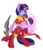 Size: 1732x2000 | Tagged: safe, artist:dfectivedvice, artist:dragonfoorm, twilight sparkle, anthro, unguligrade anthro, g4, badass, belly button, bottomless, breasts, clothes, colored, female, glowing hands, hoof fingers, mage, magic, partial nudity, simple background, solo, torn clothes, transparent background, weapon