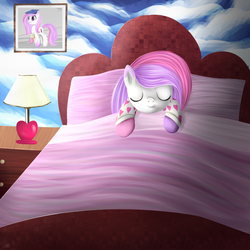 Size: 2000x2000 | Tagged: safe, artist:ogniva, oc, oc only, bed, high res, sleeping, solo