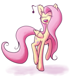 Size: 664x718 | Tagged: safe, artist:kathyatipton, fluttershy, g4, eyes closed, female, singing, solo