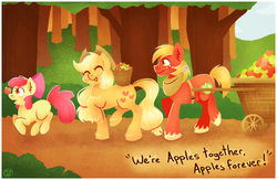 Size: 900x586 | Tagged: safe, artist:steveholt, apple bloom, applejack, big macintosh, earth pony, pony, g4, male, stallion