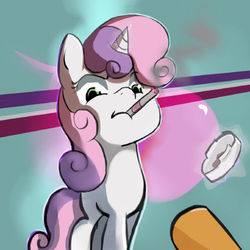 Size: 430x430 | Tagged: safe, artist:n3moni, sweetie belle, g4, ashtray, cigar, smoking