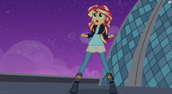 Size: 1260x692 | Tagged: safe, screencap, sunset shimmer, equestria girls, g4, my little pony equestria girls: rainbow rocks, my past is not today, female, singing, solo