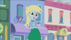 Size: 642x360 | Tagged: safe, screencap, derpy hooves, equestria girls, g4, life is a runway, animated, animated screencap, canterlot city, clothes beam, fashion beam, female, gif, transformation