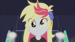 Size: 642x360 | Tagged: safe, screencap, bon bon, cheerilee, derpy hooves, lyra heartstrings, rarity, sweetie drops, human, equestria girls, g4, life is a runway, animated, female, gif