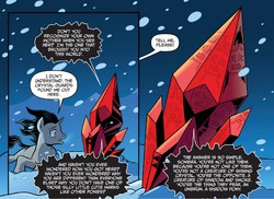 Size: 1123x819 | Tagged: safe, idw, official comic, king sombra, pony, umbrum, unicorn, fiendship is magic #1, g4, my little pony: fiendship is magic, siege of the crystal empire, spoiler:comic, colt, comic, crystal, dark crystal, male