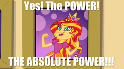 Size: 1050x590 | Tagged: safe, screencap, sunset shimmer, equestria girls, g4, absolute power, female, meme, power, solo