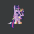 Size: 197x197 | Tagged: safe, twilight sparkle, alicorn, pony, g4, desktop ponies, duality, female, mare, ponies riding ponies, riding, self ponidox, self riding, twilight sparkle (alicorn), twilight stackle