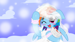 Size: 1920x1080 | Tagged: safe, artist:yoshimaru, rainbow dash, g4, clothes, dress, female, solo, wallpaper, wedding dress, wedding veil