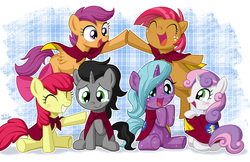 Size: 1000x646 | Tagged: safe, artist:uotapo, idw, apple bloom, babs seed, king sombra, radiant hope, scootaloo, sweetie belle, earth pony, pegasus, pony, unicorn, g4, spoiler:comic, spoiler:comicfiendshipismagic1, adorababs, adorabloom, colt, colt sombra, cute, cutealoo, cutie mark crusaders, daaaaaaaaaaaw, diasweetes, female, filly, foal, good end, hopabetes, male, sombradorable, uotapo is trying to murder us