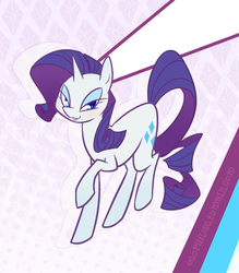 Size: 603x689 | Tagged: safe, artist:egophiliac, rarity, g4, bedroom eyes, female, looking at you, raised hoof, solo