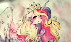 Size: 2880x1728 | Tagged: safe, princess cadance, g4, bad quality, female, solo, traditional art