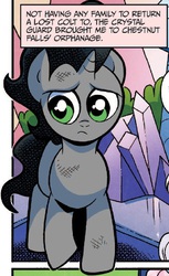 Size: 460x754 | Tagged: safe, artist:brenda hickey, idw, king sombra, fiendship is magic #1, g4, my little pony: fiendship is magic, spoiler:comic, colt sombra, comic, cute, dirty, frown, male, sad, solo, sombradorable