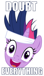 Size: 947x1637 | Tagged: safe, artist:sketchmcreations, twilight sparkle, g4, female, future twilight, head only, impact font, inkscape, meme, open mouth, simple background, solo, text, transparent background