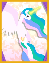 Size: 4274x5487 | Tagged: safe, artist:zacatron94, princess celestia, g4, absurd resolution, female, glowing horn, horn, magic, solo