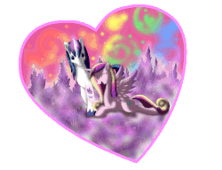 Size: 2136x1644 | Tagged: safe, artist:fluffycawwot, princess cadance, shining armor, g4, animated, eyes closed, flower, happy, prone, spread wings