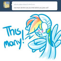 Size: 600x600 | Tagged: safe, artist:frostedwarlock, rainbow dash, g4, ask, female, rainbow dash replies, solo, tumblr