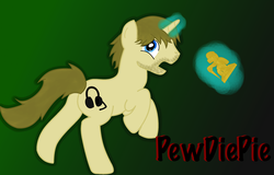 Size: 2637x1689 | Tagged: safe, artist:willowtails, pony, pewdiepie, ponified, solo
