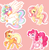 Size: 1018x1038 | Tagged: safe, artist:crunchobar, applejack, fluttershy, pinkie pie, princess celestia, g4, raised hoof