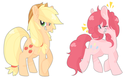 Size: 1111x703 | Tagged: safe, artist:sunomii, applejack, pinkie pie, g4