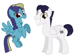 Size: 3384x2520 | Tagged: safe, artist:thecheeseburger, oc, oc only, oc:blue angel, oc:civil servant, g4, the cutie map, equal cutie mark, equalized, high res