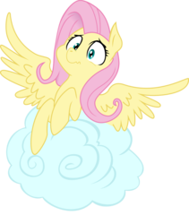 Size: 1340x1584 | Tagged: safe, artist:glacierclear, artist:glacierclear edits, artist:sketchy brush, edit, fluttershy, pegasus, pony, g4, cloud, collaboration, female, reaction, simple background, solo, surprised, transparent background, vector, vector trace, waifu