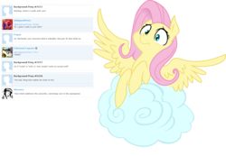 Size: 2284x1584 | Tagged: safe, artist:glacierclear, artist:glacierclear edits, artist:sketchy brush, edit, fluttershy, pegasus, pony, g4, cloud, collaboration, comments, female, reaction, simple background, solo, surprised, transparent background, vector, vector trace, waifu