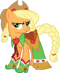 Size: 2369x2862 | Tagged: safe, applejack, earth pony, pony, g4, official, the best night ever, castle creator, clothes, dress, female, gala dress, high res, simple background, solo, transparent background, vector