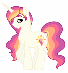 Size: 741x800 | Tagged: safe, artist:unoriginai, oc, oc only, oc:prince dawn, pony, unicorn, magical lesbian spawn, male, offspring, parent:princess celestia, parent:twilight sparkle, parents:twilestia, redesign, simple background, stallion, white background