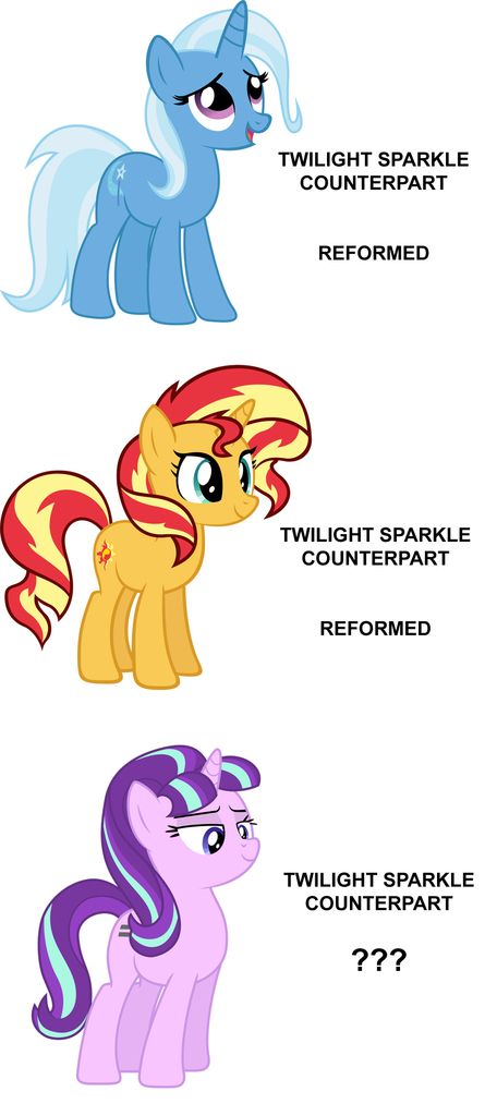 870118 - safe, starlight glimmer, sunset shimmer, trixie, twilight sparkle,  pony, unicorn, the cutie map, twilight's counterparts - Derpibooru