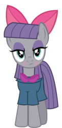 Size: 600x1233 | Tagged: safe, artist:nano23823, edit, maud pie, earth pony, pony, g4, apple bloom's bow, blushing, bow, cute, female, hair bow, masundere pie, maudabetes, simple background, solo, transparent background, tsundere, vector