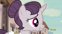 Size: 1278x713 | Tagged: safe, screencap, sugar belle, g4, my little pony: friendship is magic, the cutie map, meme, youtube caption