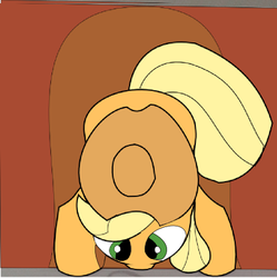 Size: 423x425 | Tagged: artist needed, safe, applejack, g4, cowboy hat, female, hat, looking down, solo, stetson