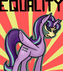 Size: 753x841 | Tagged: safe, artist:bingodingo, starlight glimmer, g4, the cutie map, amon, crossover, egalitarianism, equalist, equality, female, solo, the legend of korra
