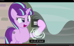 Size: 4782x3000 | Tagged: safe, artist:discorded, starlight glimmer, g4, the cutie map, .ai available, breaking the fourth wall, female, fourth wall, s5 starlight, solo, text, this will end in communism, vector, youtube