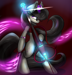 Size: 3200x3333 | Tagged: safe, artist:madacon, octavia melody, earth pony, pony, g4, bipedal, color porn, electric cello, female, high res, solo