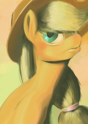 Size: 500x700 | Tagged: safe, artist:justdayside, applejack, g4, female, solo