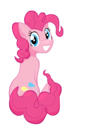 Size: 1300x1900 | Tagged: safe, artist:waroh, pinkie pie, g4, cute, diapinkes, female, simple background, sitting, smiling, solo, transparent background