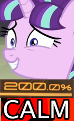 Size: 437x713 | Tagged: safe, starlight glimmer, g4, my little pony: friendship is magic, the cutie map, 200% mad, crossing the memes, expand dong, exploitable meme, female, meme, memeception, metal gear, reaction image, smiling, solo