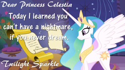 Size: 765x430 | Tagged: safe, screencap, g4, bad end, dear princess celestia, letter, solo, you can't have a nightmare if you never dream