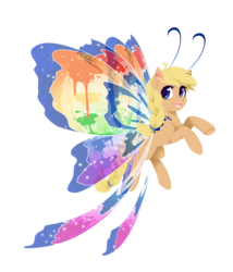 Size: 2400x2810 | Tagged: safe, artist:fuyusfox, oc, oc only, oc:hoofpaint, breezie, colored wings, gradient wings, high res, multicolored wings, rainbow wings, solo, sparkly wings, wings